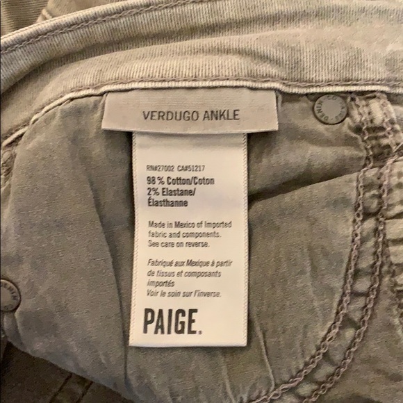 Paige Verdugo Ankle army green jeans 27 - Picture 9 of 10